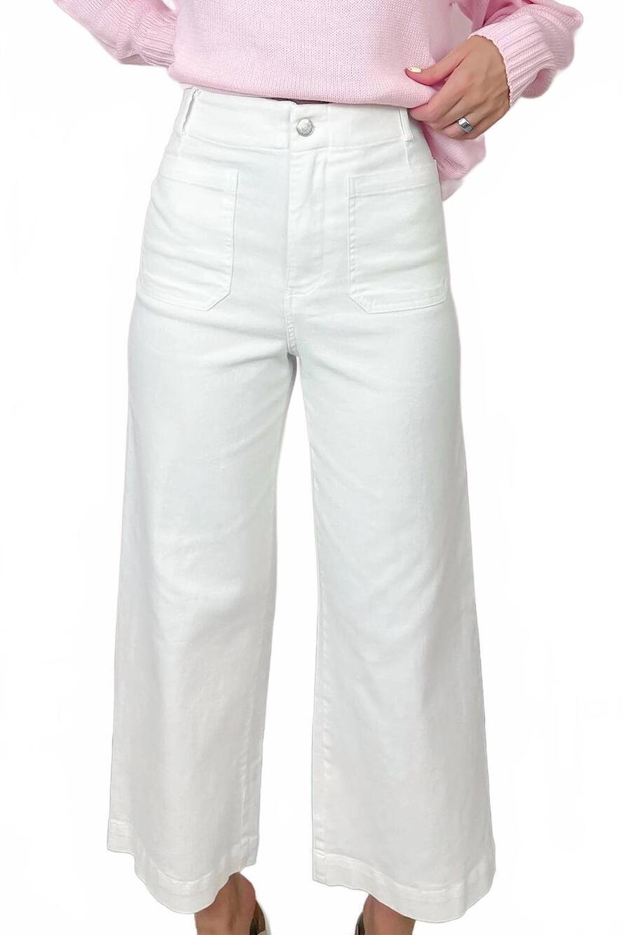 NEW EE:SOME women's coastal estate denim pants in white